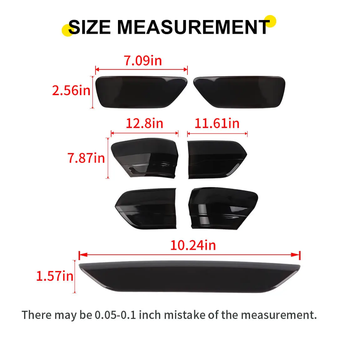 For 2014-2020 Jeep Grand Cherokee WK2 Rear Taillight High Brake Light Fog Light Cover Trim Kit (7 pcs) - Image 11