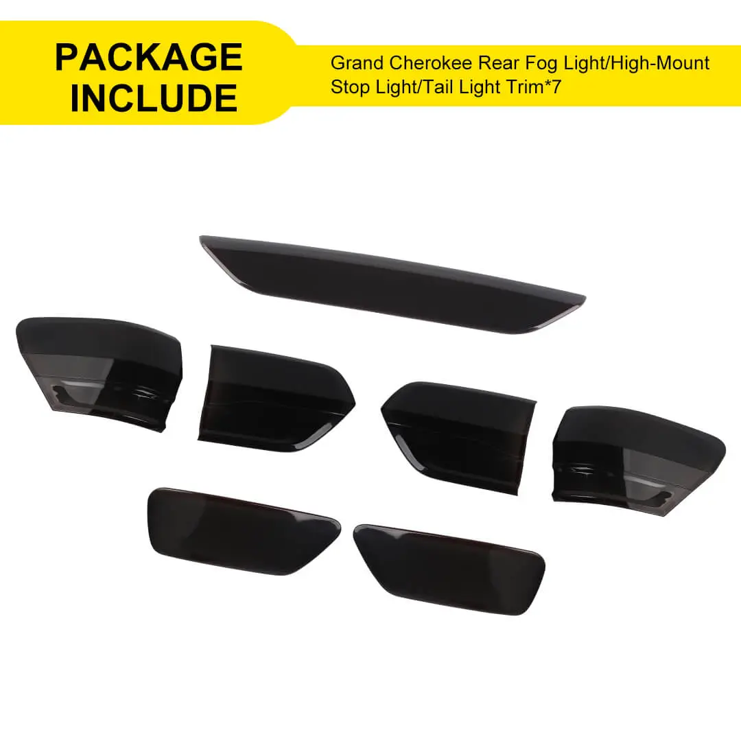 For 2014-2020 Jeep Grand Cherokee WK2 Rear Taillight High Brake Light Fog Light Cover Trim Kit (7 pcs) - Image 12