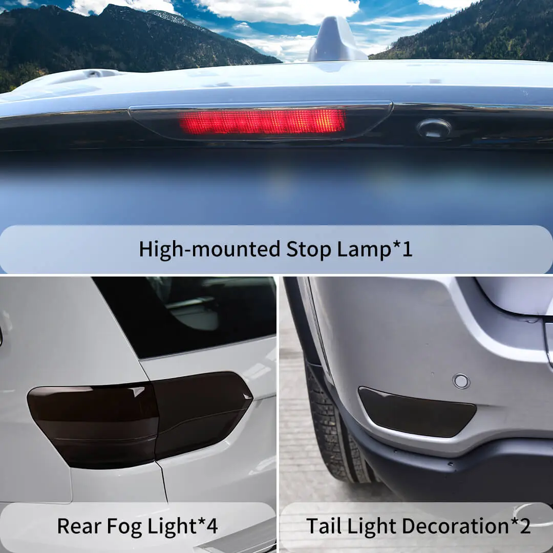 For 2014-2020 Jeep Grand Cherokee WK2 Rear Taillight High Brake Light Fog Light Cover Trim Kit (7 pcs) - Image 5