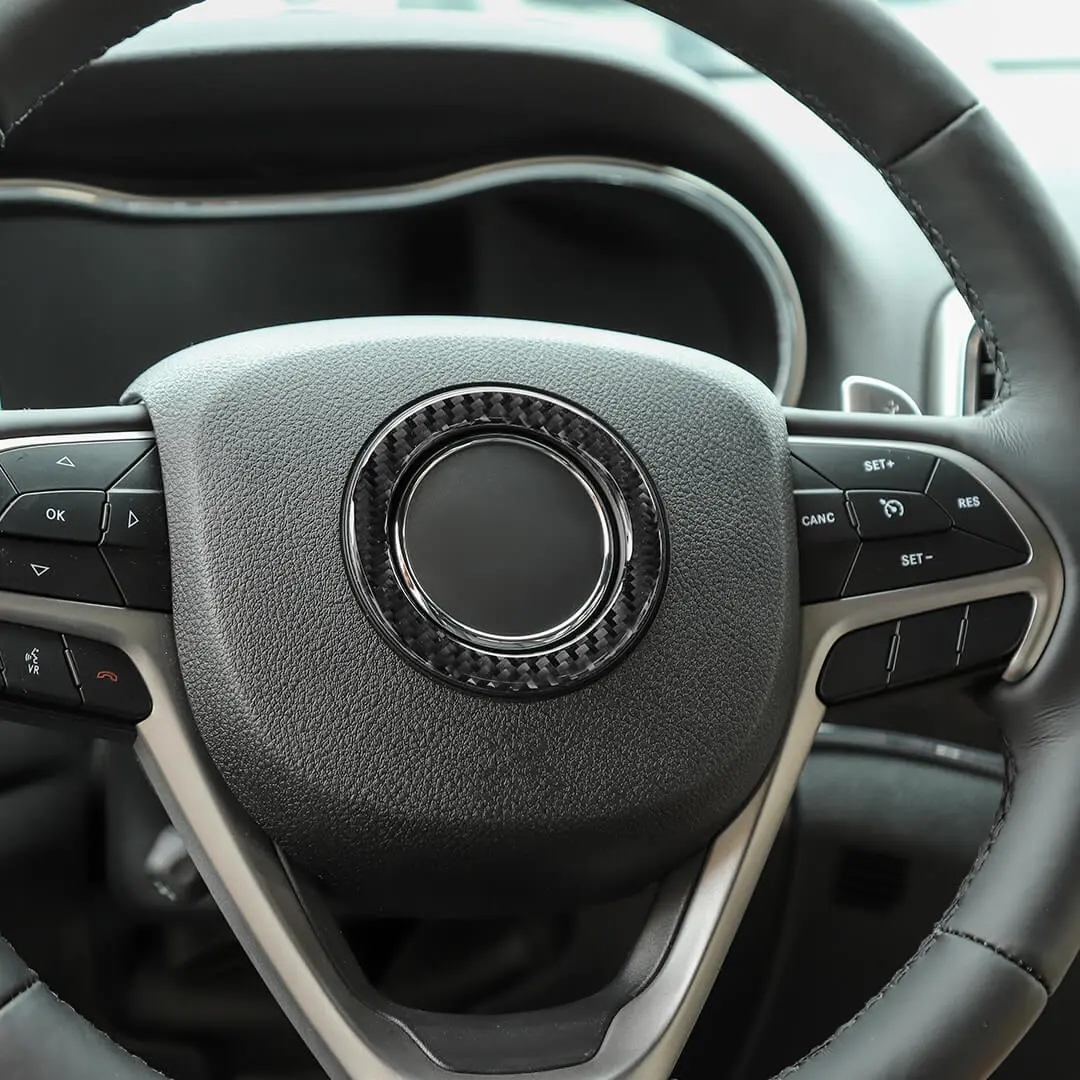 For 2014-2020 Jeep Grand Cherokee WK2 Steering Wheel Center Ring Cover Trim Kit (2 pcs) - Image 4