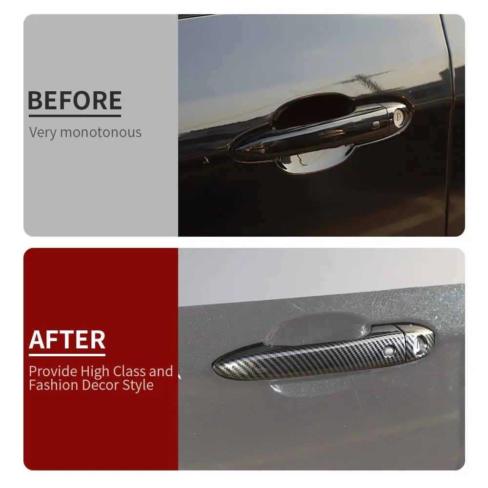 For 2014+ Jeep Cherokee /2017-2025 Compass Rearview Mirror & Door Handle Cover Trim Kit - Image 2