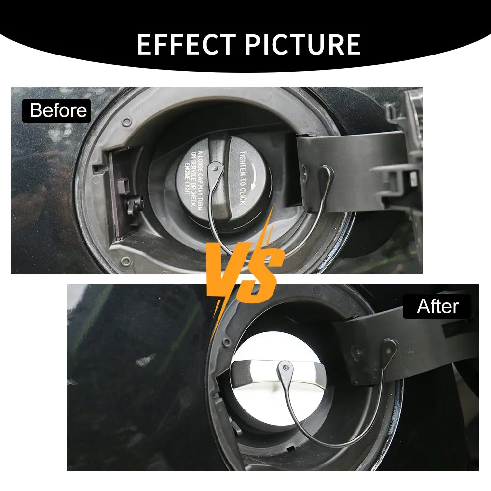 For 2014+ Jeep Cherokee Aluminum Alloy Inner Fuel Gas Lid Filler Tank Cap Door Trim Cover - Image 2