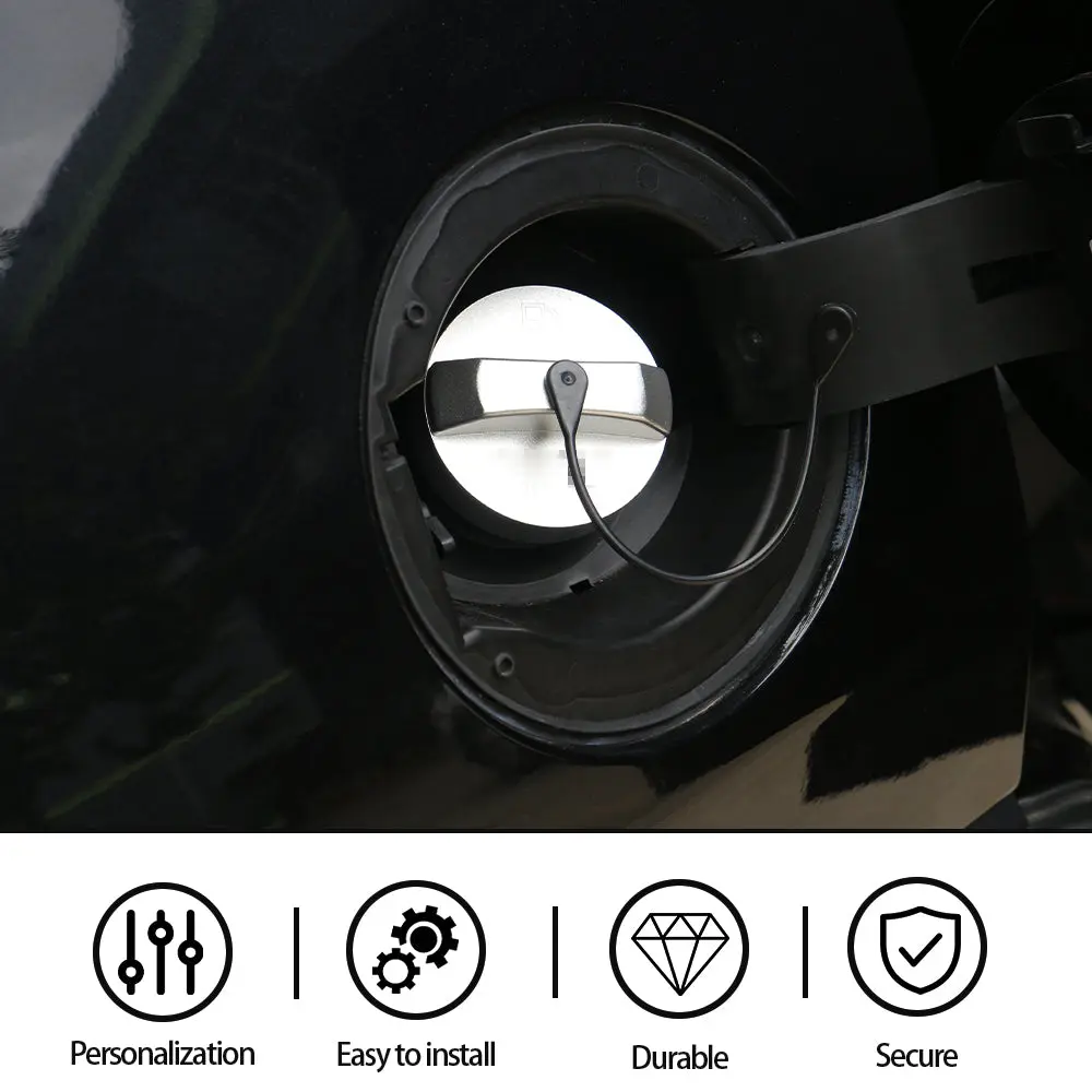 For 2014+ Jeep Cherokee Aluminum Alloy Inner Fuel Gas Lid Filler Tank Cap Door Trim Cover - Image 5