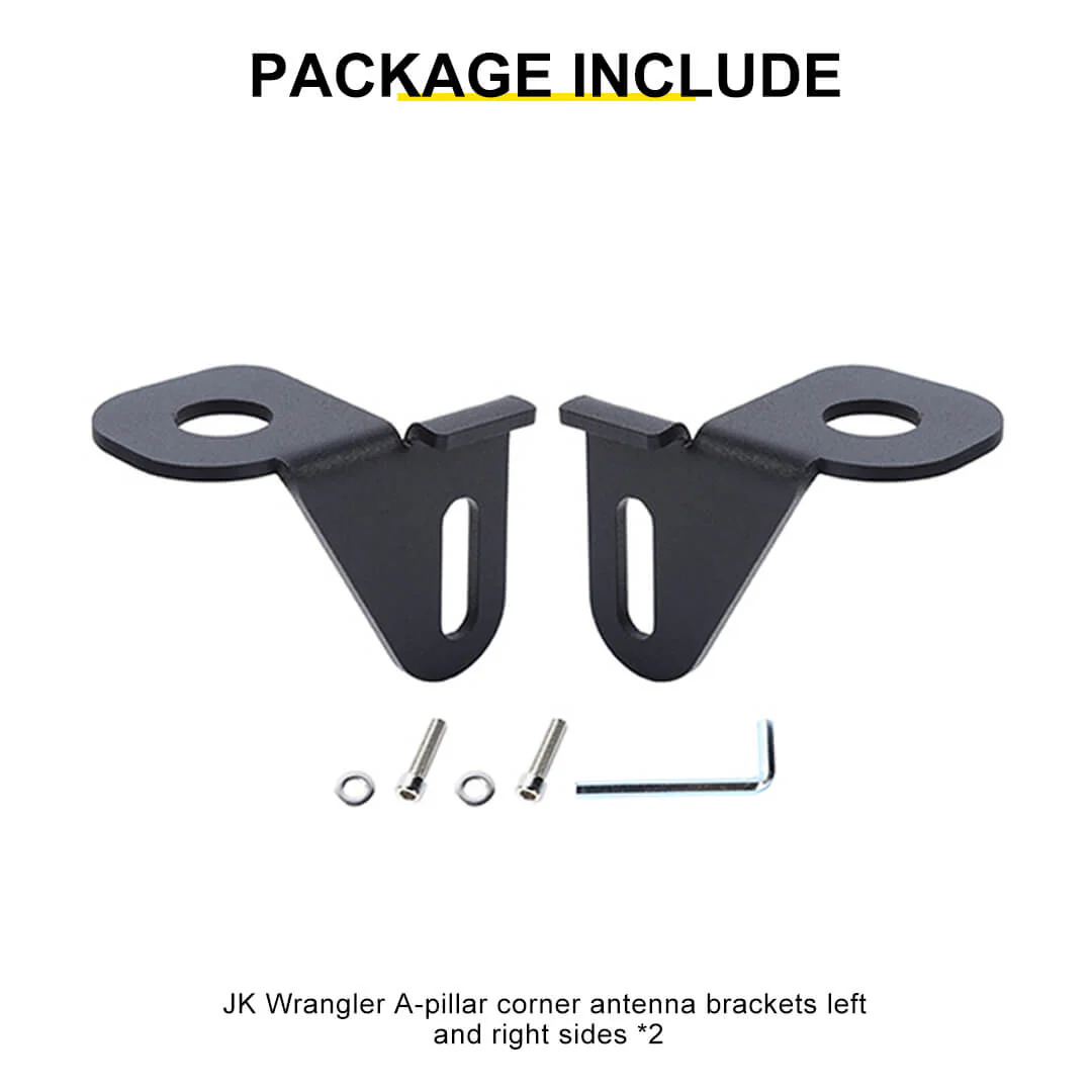 For 2014+ Jeep Wrangler JK JL Side A-pillar Corner Antenna Mounting Bracket Accessories - Image 13