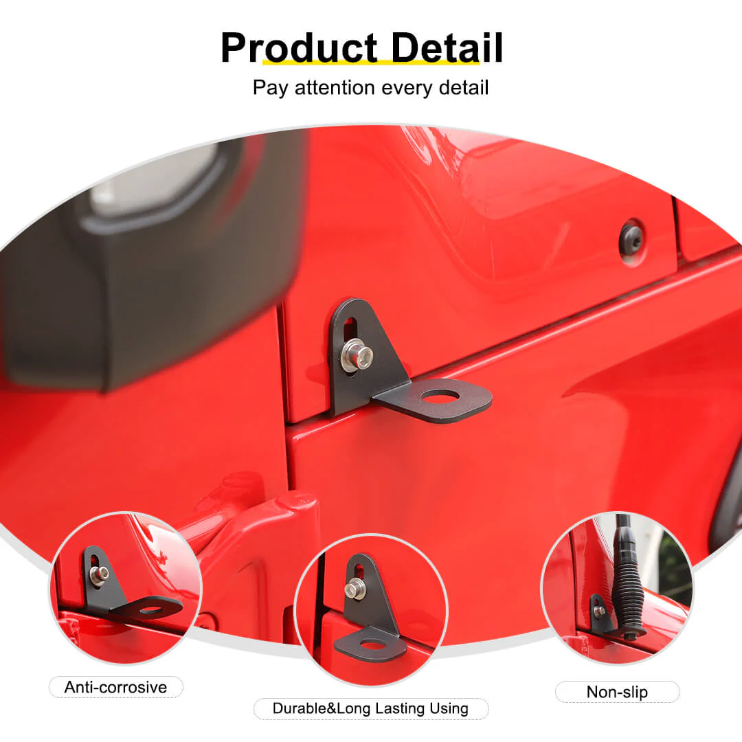 For 2014+ Jeep Wrangler JK JL Side A-pillar Corner Antenna Mounting Bracket Accessories - Image 9