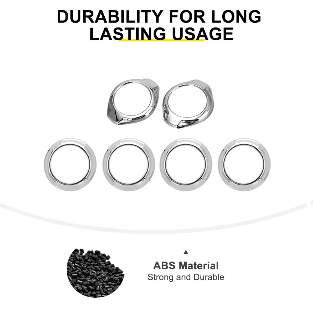 For 2015-2018 Jeep Wrangler JK A-pillar Horn Air Conditioning Vent Trim Ring Kit (6 pcs) - Image 10
