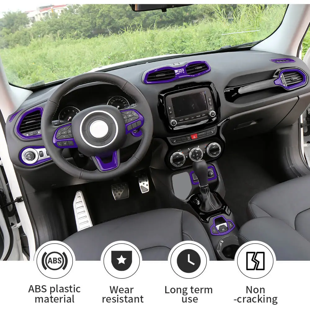 For 2015+ Jeep Renegade 29 x Inner Center Console Door Decor Cover Trim Kit - Image 7