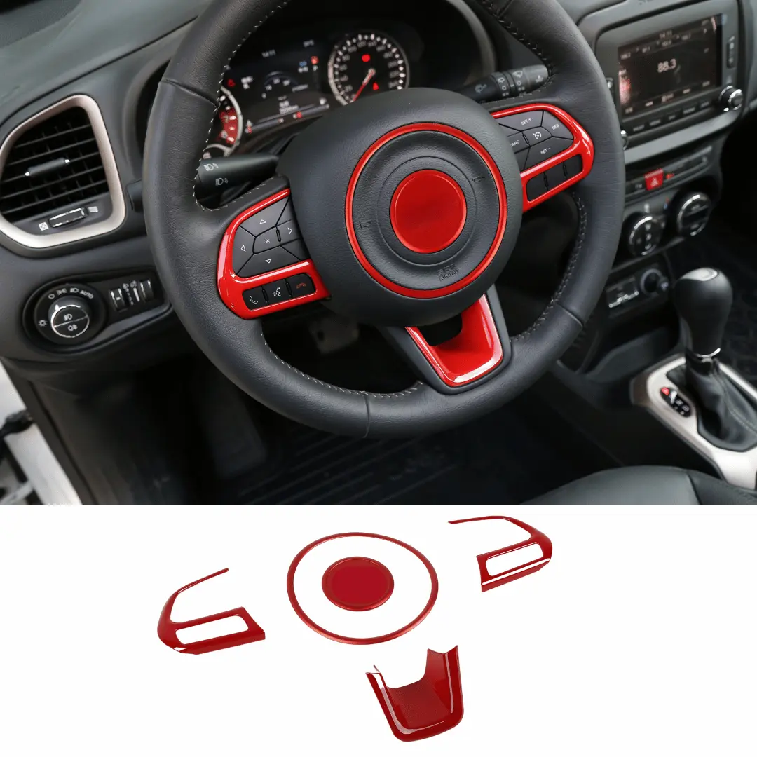 For 2015+ Jeep Renegade 5x Steering Wheel Frame Trim Decor Cover