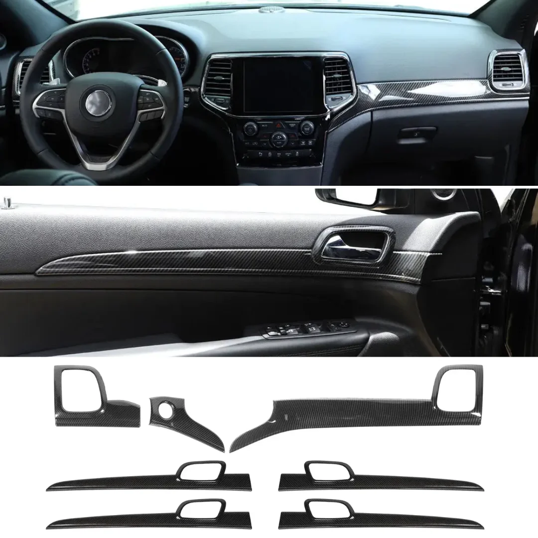 For 2016-2018 Jeep Grand Cherokee WK2 Interior Center Console Full Trim Cover Kit (24 pcs) - Image 4