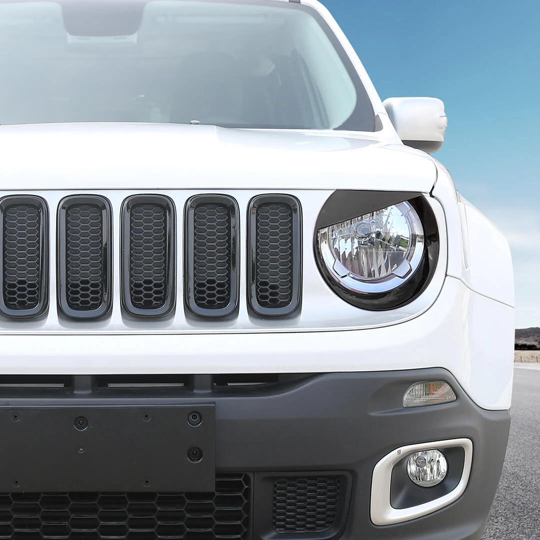 For 2016-2018 Jeep Renegade Exterior Front Headlight & Grille Insert & Rear Tail Light Cover Trim Kit (13 pcs) - Image 4