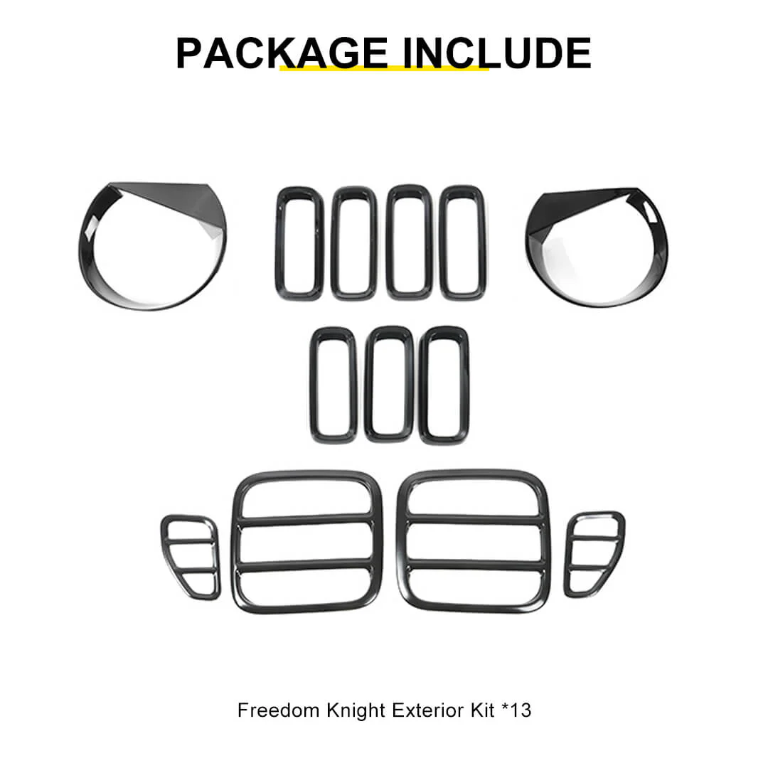 For 2016-2018 Jeep Renegade Exterior Front Headlight & Grille Insert & Rear Tail Light Cover Trim Kit (13 pcs) - Image 9