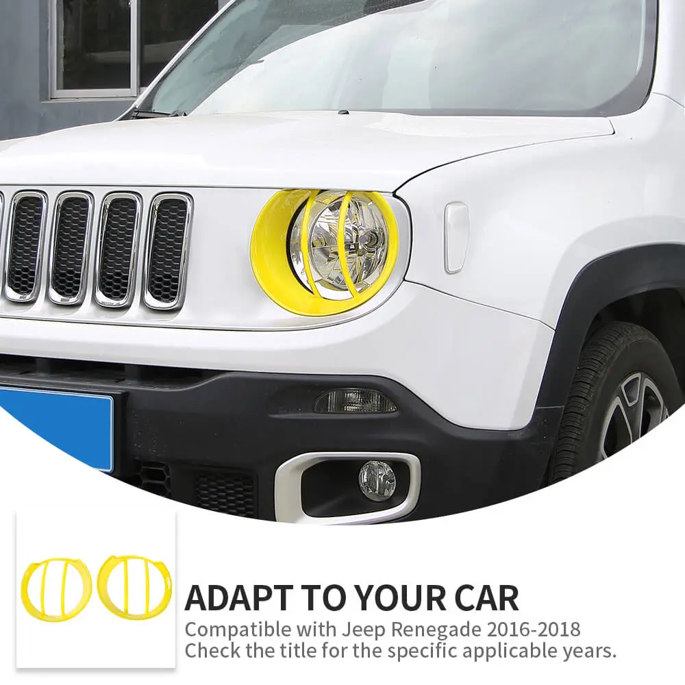 For 2016-2018 Jeep Renegade Front Lamp Hoods Front Head Light Cover Trim - Image 5