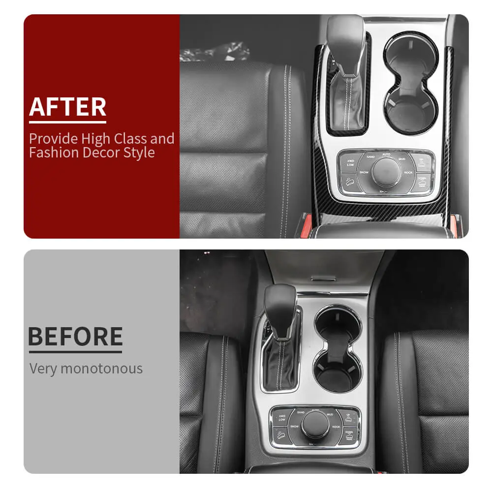 For 2016-2021 Jeep Grand Cherokee WK2 Gear Shift Cup Holder Panel Trim Cover - Image 2