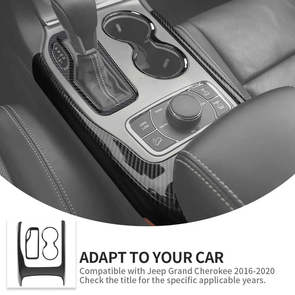 For 2016-2021 Jeep Grand Cherokee WK2 Gear Shift Cup Holder Panel Trim Cover - Image 7