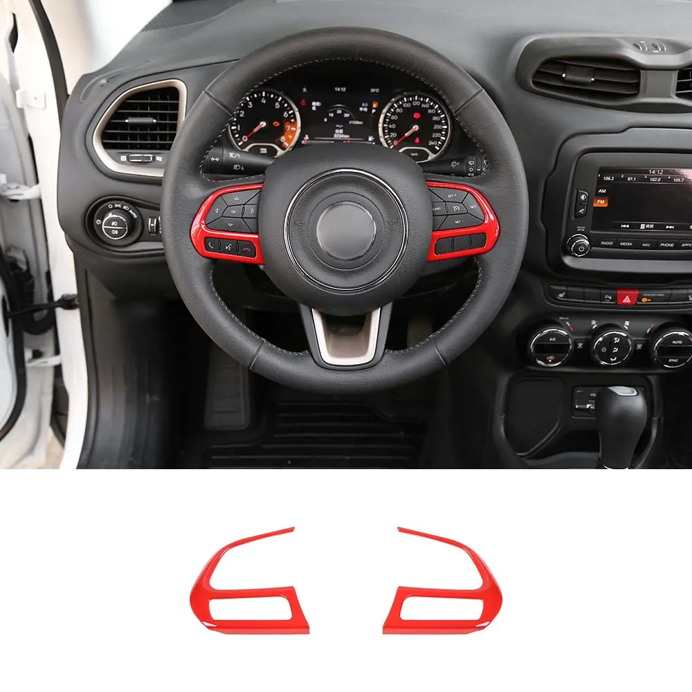 For Jeep 2015+ Renegade/ 2017-2020 Compass Steering Wheel Button Cover Trim Accessories