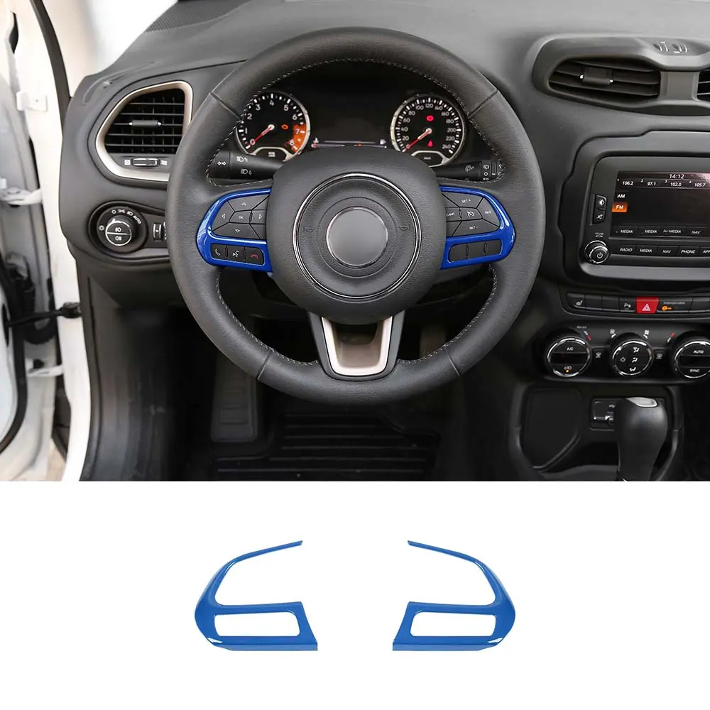 For Jeep 2015+ Renegade/ 2017-2020 Compass Steering Wheel Button Cover Trim Accessories - Image 11