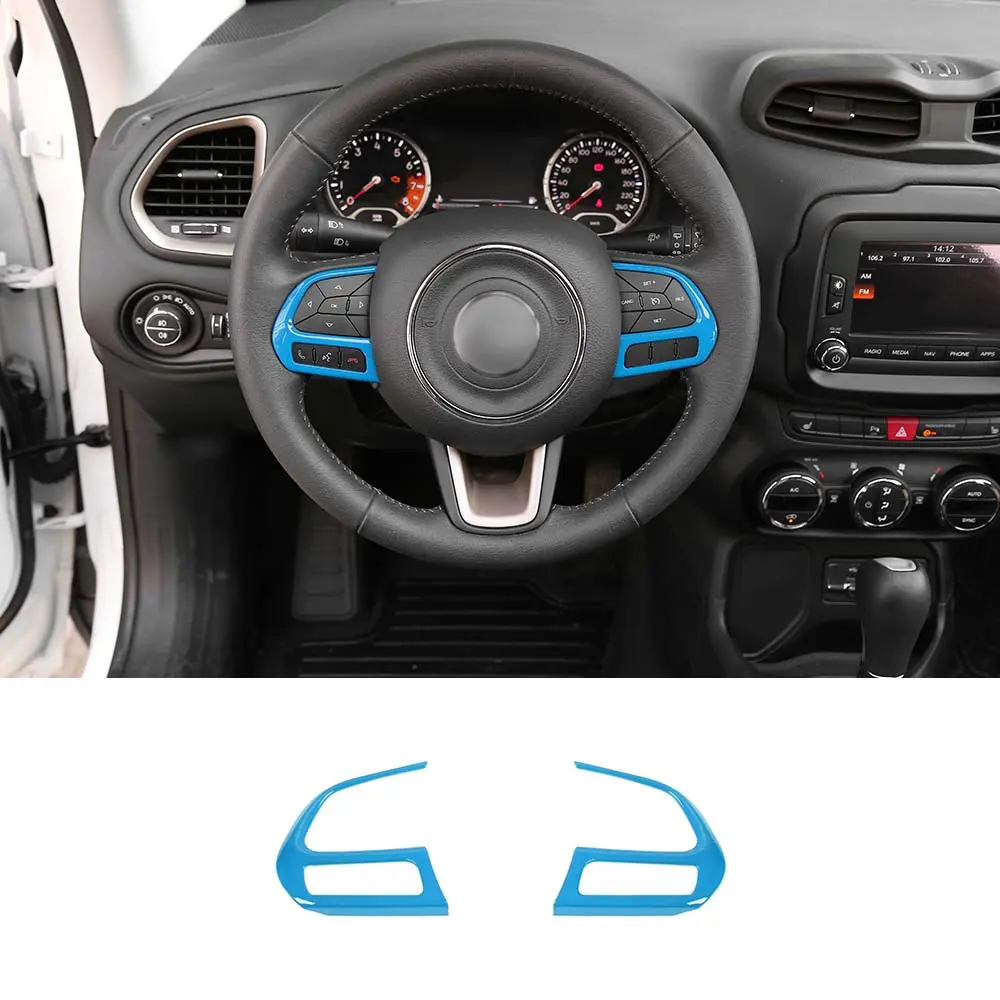 For Jeep 2015+ Renegade/ 2017-2020 Compass Steering Wheel Button Cover Trim Accessories - Image 12