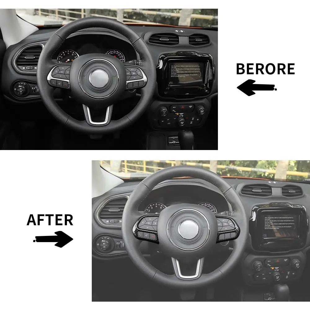 For Jeep 2015+ Renegade/ 2017-2020 Compass Steering Wheel Button Cover Trim Accessories - Image 2