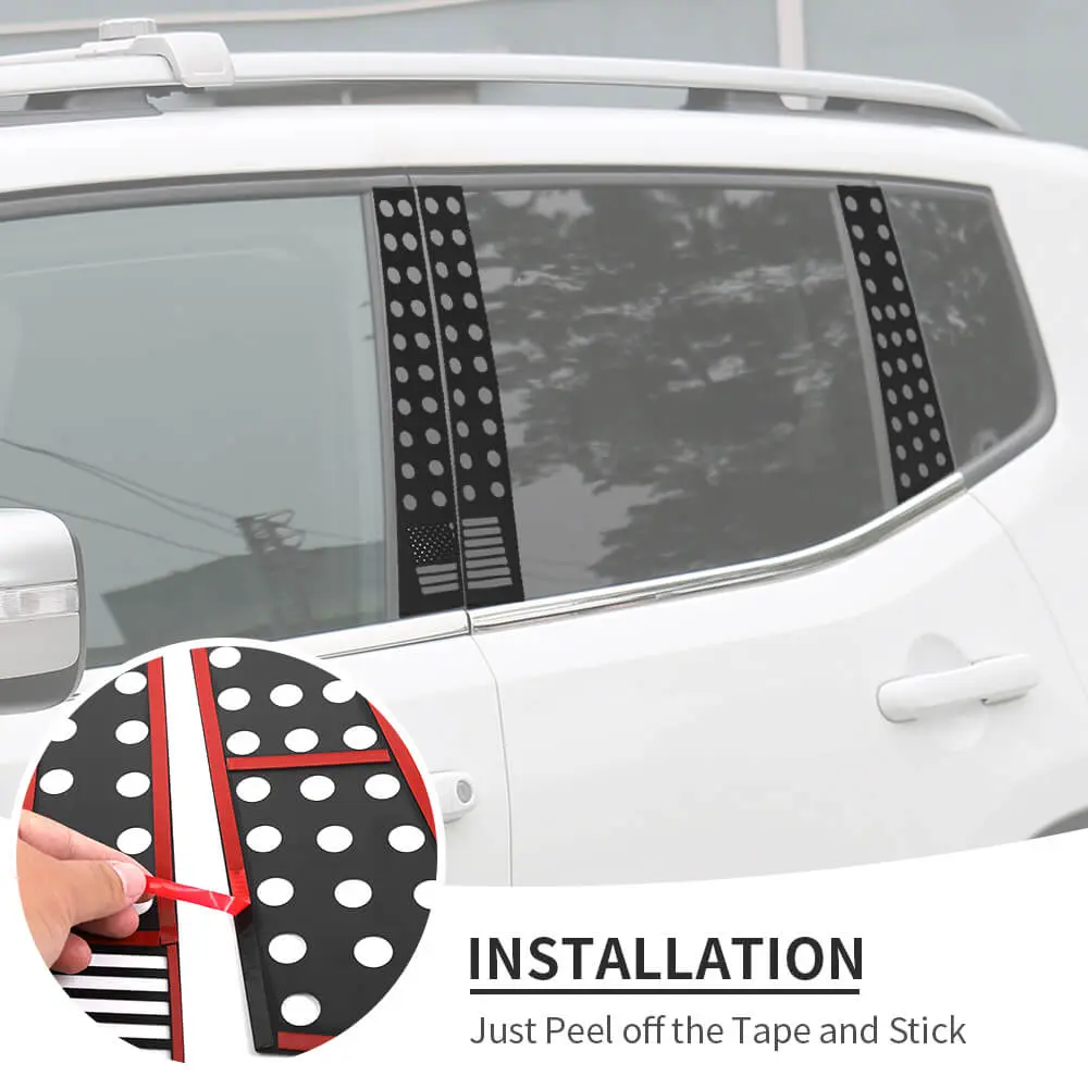 For 2015+ Jeep Renegade 6PCS Car Window B-Pillar Post Panel Trim Decor Cover - Image 5