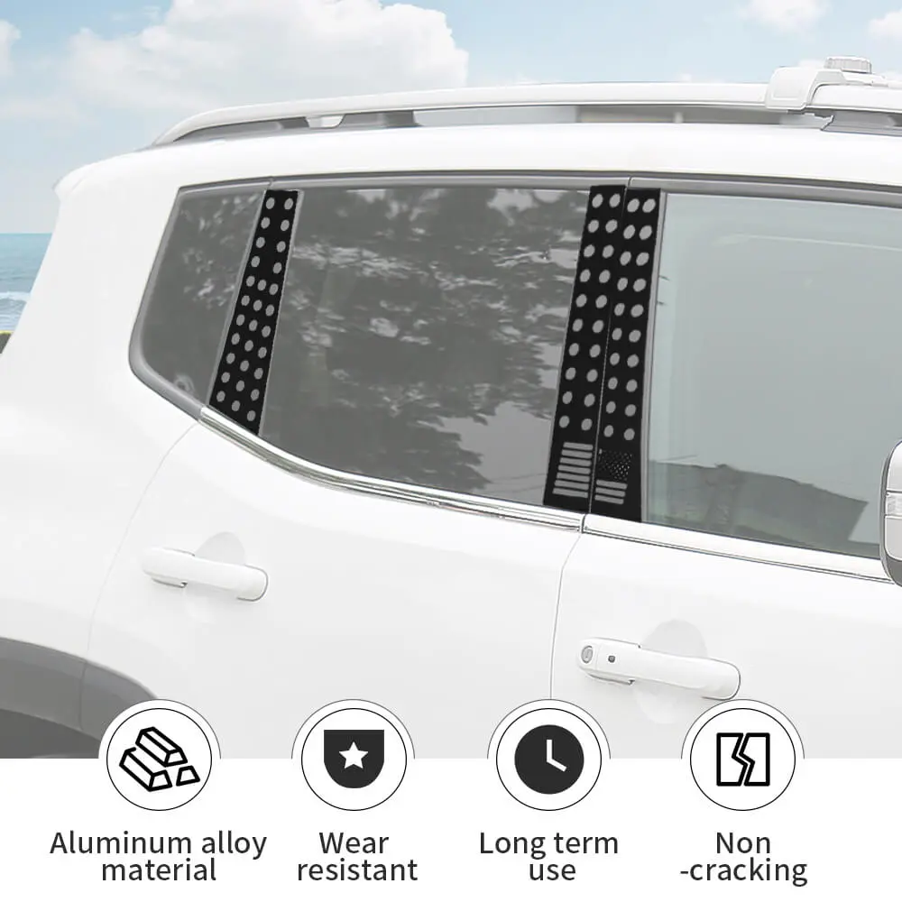 For 2015+ Jeep Renegade 6PCS Car Window B-Pillar Post Panel Trim Decor Cover - Image 6