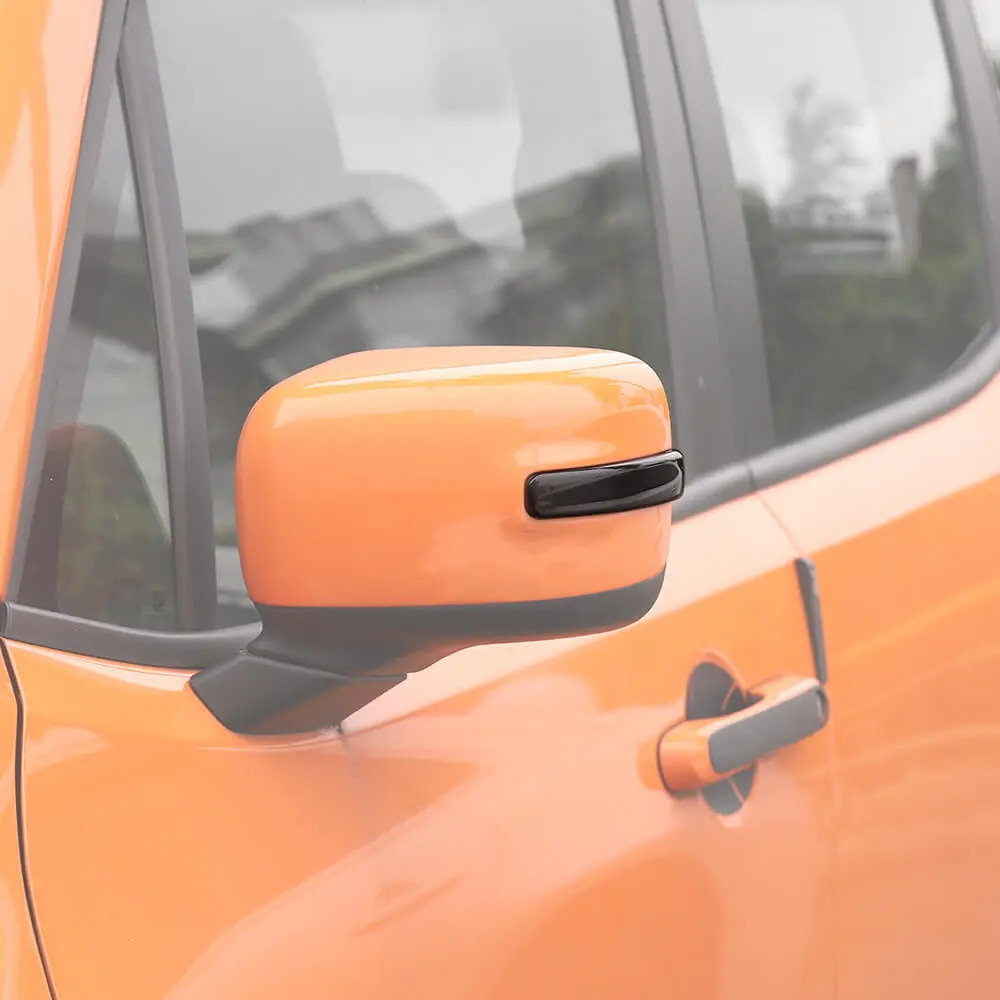 For 2015+ Jeep Renegade Rearview Mirror Turn Signal Light Smoked Trim Covers - Image 5