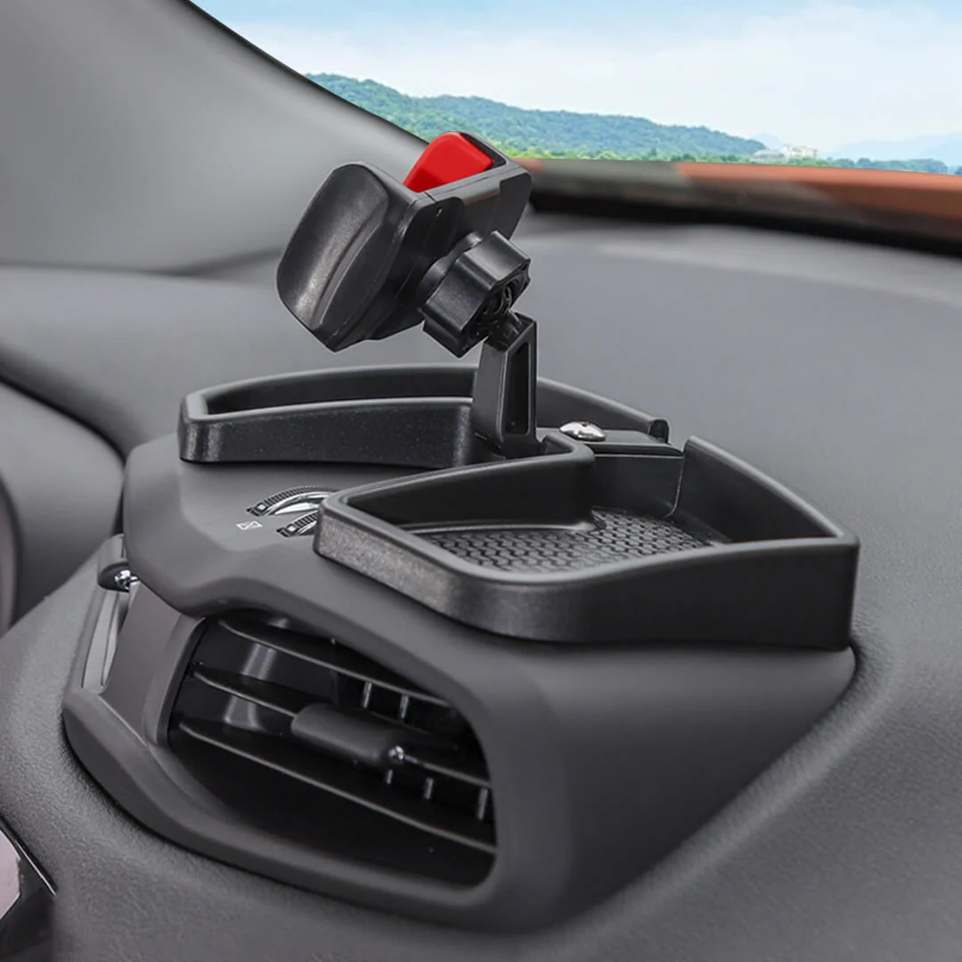 For 2016+ Jeep Renegade Center Console Multi-Mount Phone Bracket Holder Storage Tray Accessories - Image 3