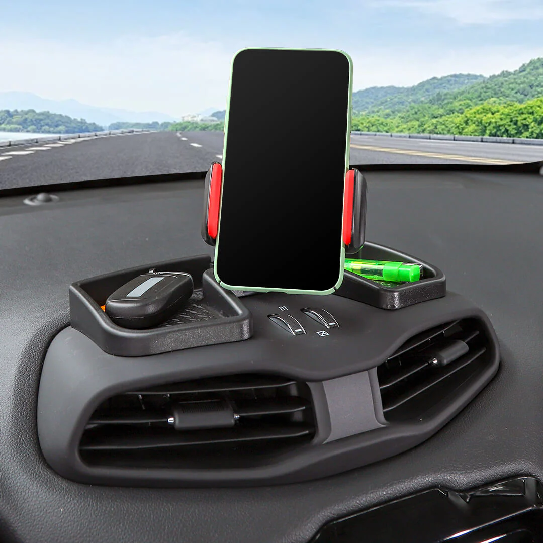 For 2016+ Jeep Renegade Center Console Multi-Mount Phone Bracket Holder Storage Tray Accessories - Image 5