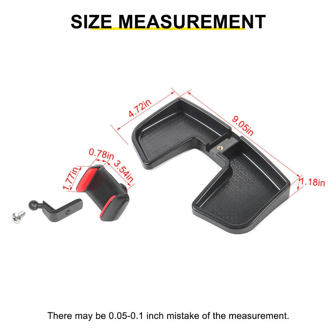 For 2016+ Jeep Renegade Center Console Multi-Mount Phone Bracket Holder Storage Tray Accessories - Image 8
