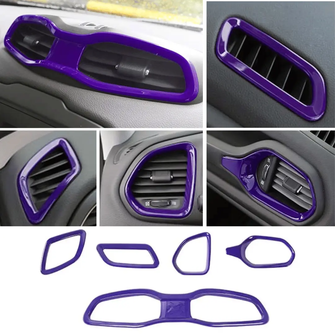 For 2015+ Jeep Renegade 5 PCS Dashboard Air Outlet Vent & Center Air Vent Outlet Cover Trim - Image 10
