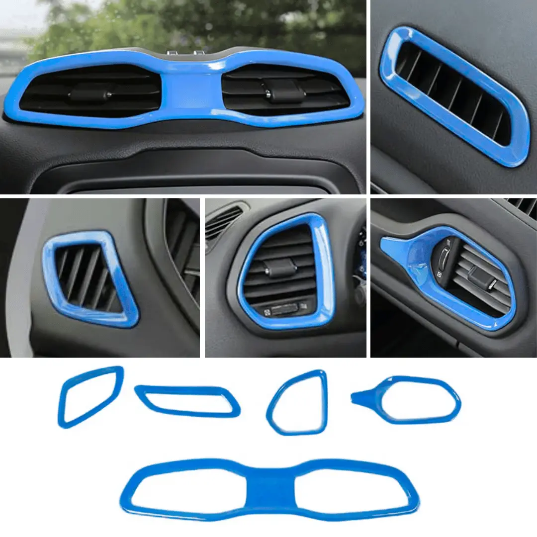 For 2015+ Jeep Renegade 5 PCS Dashboard Air Outlet Vent & Center Air Vent Outlet Cover Trim - Image 13
