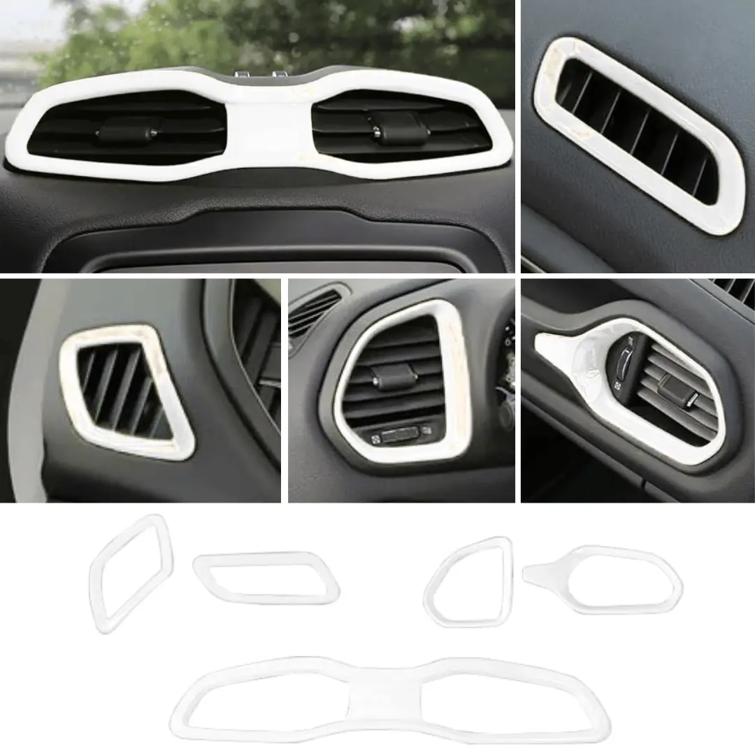For 2015+ Jeep Renegade 5 PCS Dashboard Air Outlet Vent & Center Air Vent Outlet Cover Trim - Image 14