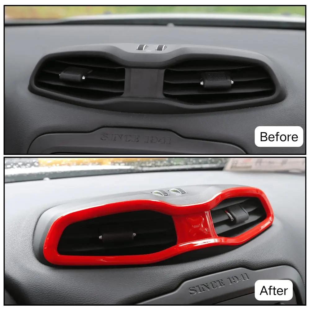 For 2015+ Jeep Renegade 5 PCS Dashboard Air Outlet Vent & Center Air Vent Outlet Cover Trim - Image 2