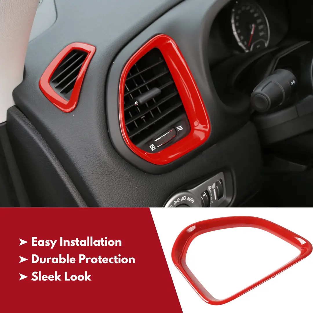 For 2015+ Jeep Renegade 5 PCS Dashboard Air Outlet Vent & Center Air Vent Outlet Cover Trim - Image 4