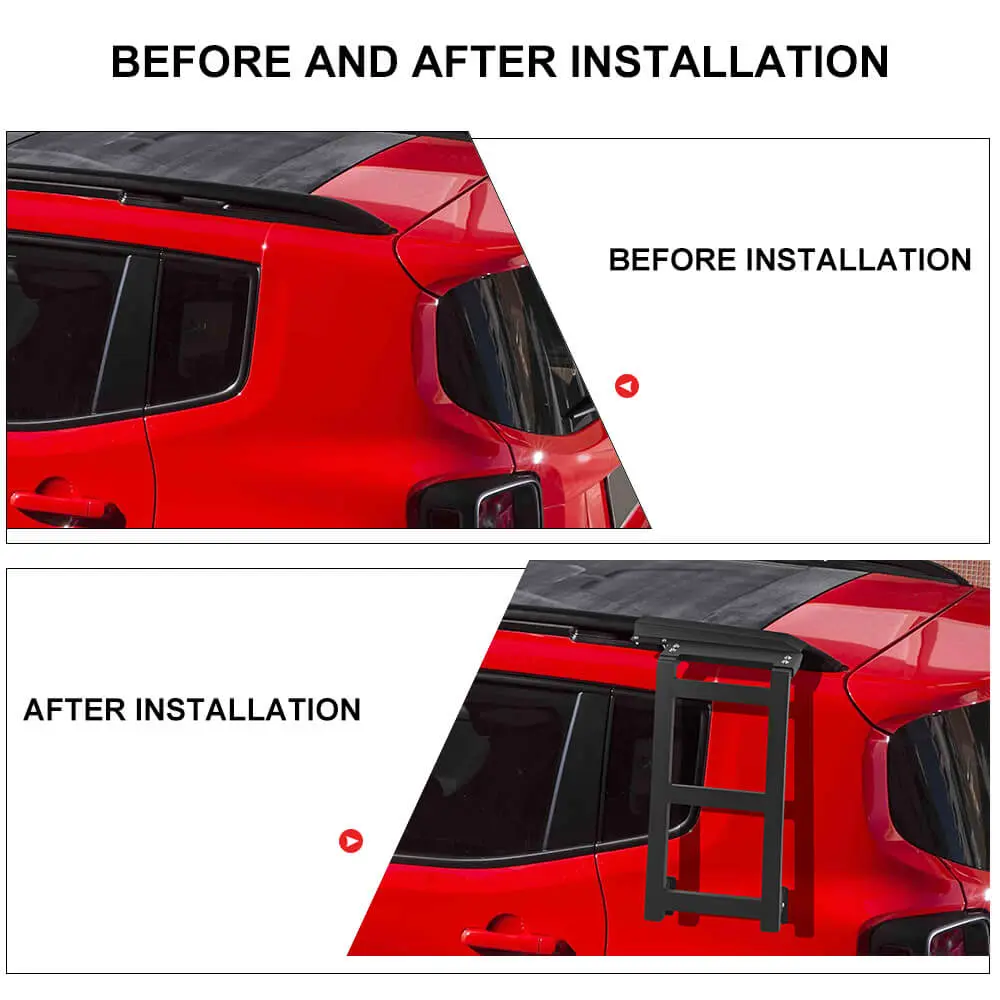 For 2016+ Jeep Renegade Rear Car Window Ladder Roof Climbing Rack Ladder - Image 2