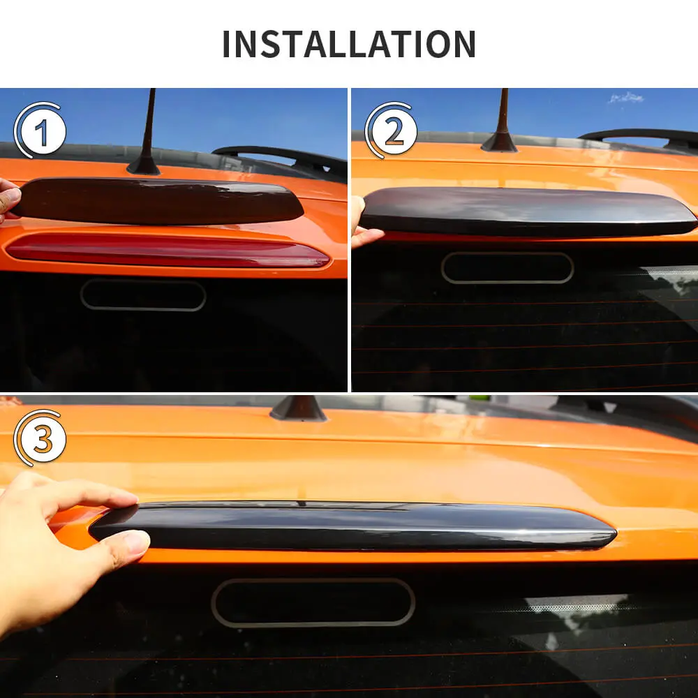For 2016+ Jeep Renegade Smoked Black High Brake Lamp Light Cover Trim - Image 5