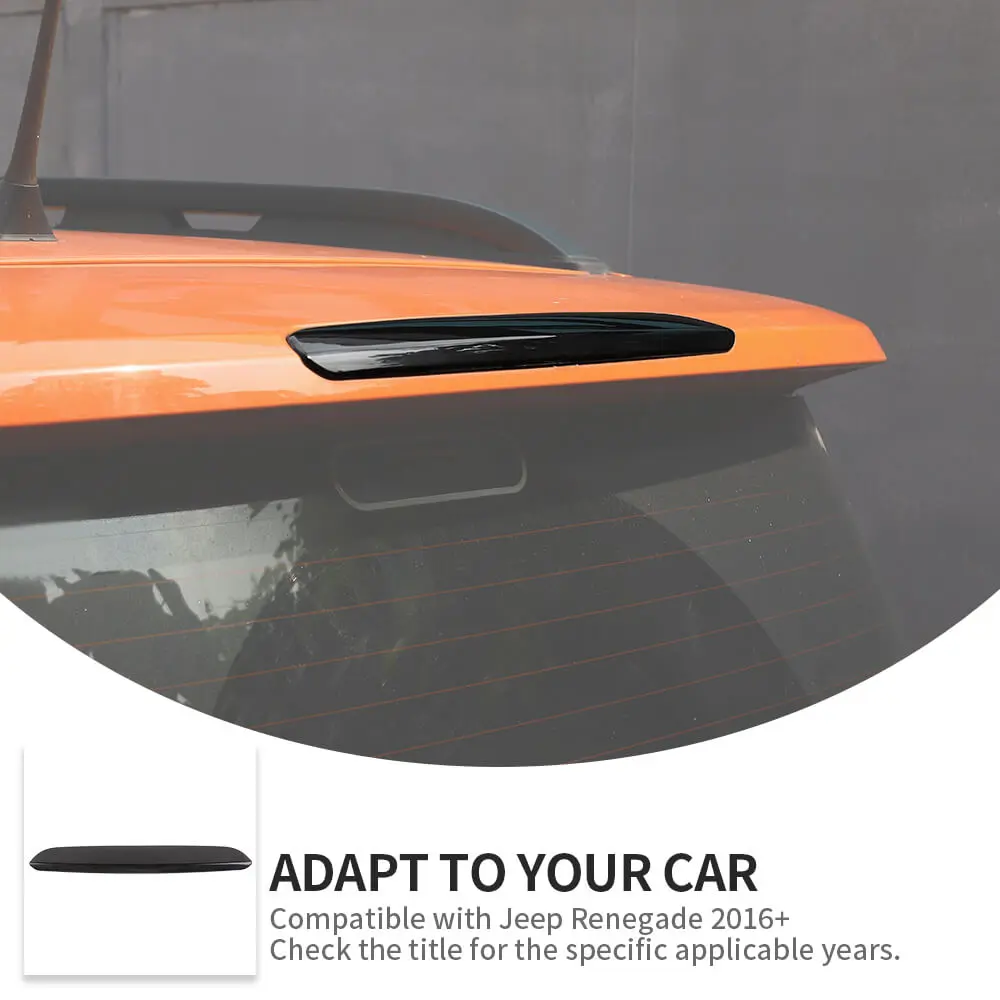 For 2016+ Jeep Renegade Smoked Black High Brake Lamp Light Cover Trim - Image 7