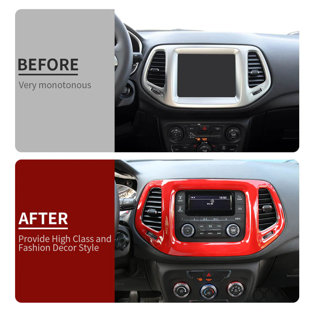 For 2017-2020 Jeep Compass 3.5" Screen GPS Navigation Center Control Panel Cover - Image 2