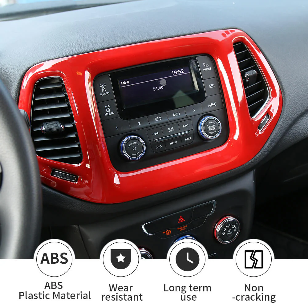 For 2017-2020 Jeep Compass 3.5" Screen GPS Navigation Center Control Panel Cover - Image 6
