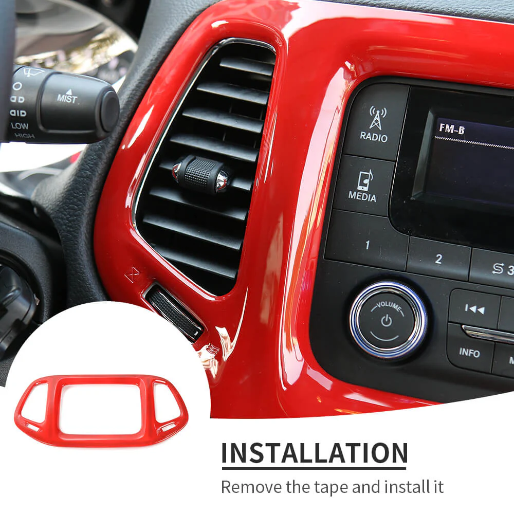 For 2017-2020 Jeep Compass 3.5" Screen GPS Navigation Center Control Panel Cover - Image 7