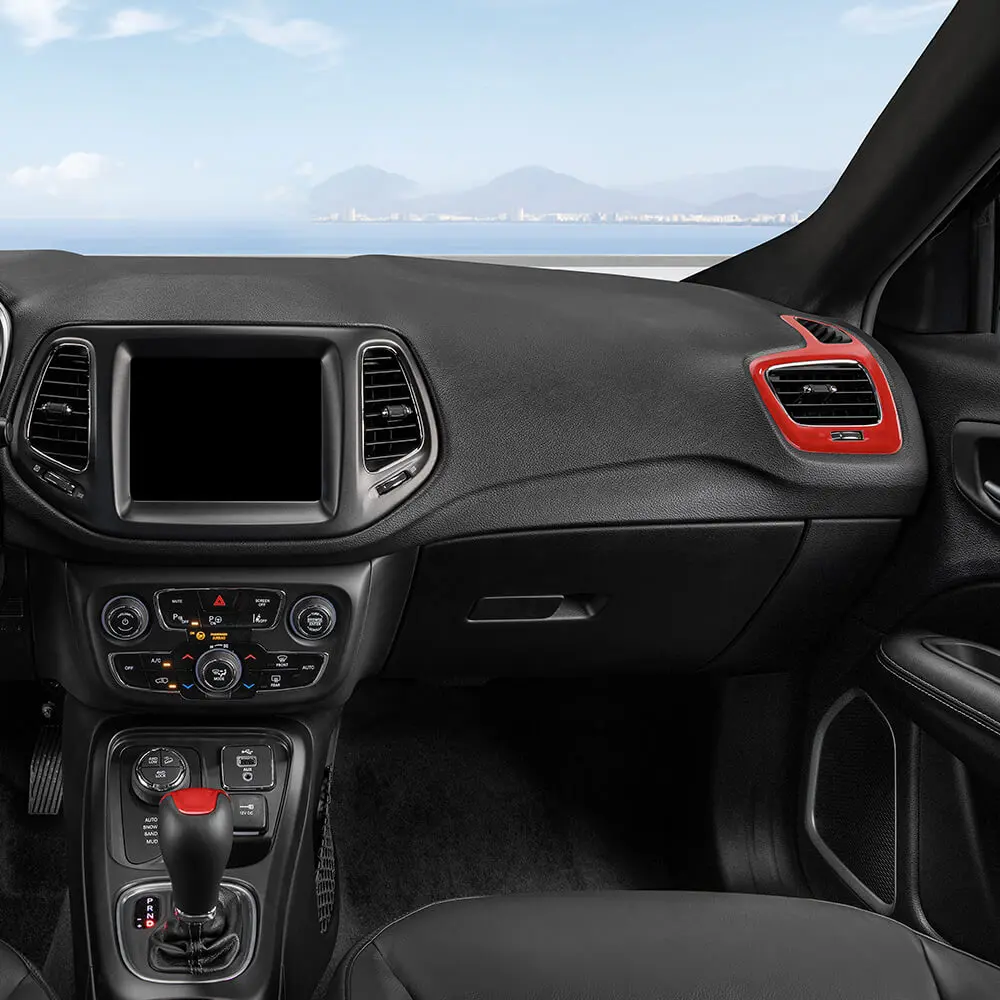 For 2017–2020 Jeep Compass 8 x Interior Dashboard & Center Console Accent Trim Kit – Full Dash Cover Set - Image 6