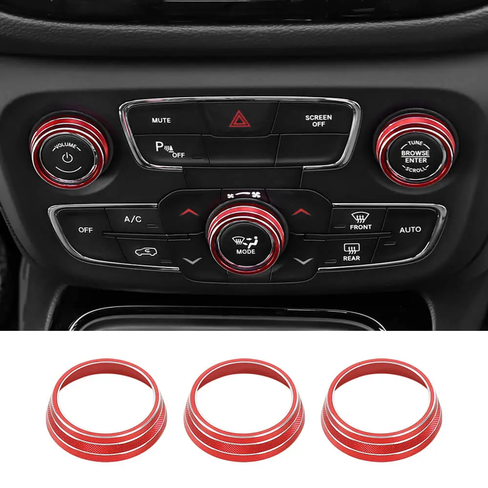 For 2017-2020 Jeep Compass Air Condition Knob Cover Ring Trim