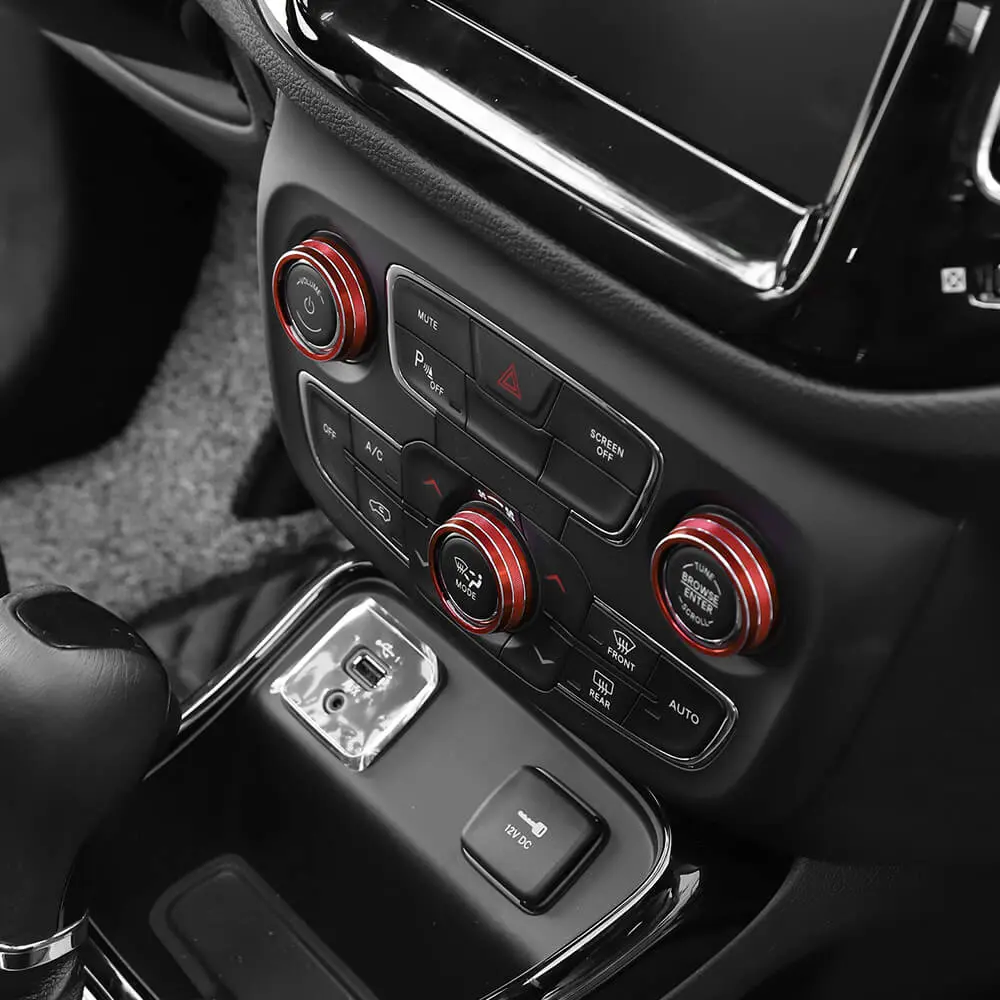 For 2017-2020 Jeep Compass Air Condition Knob Cover Ring Trim - Image 3
