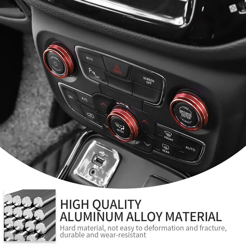 For 2017-2020 Jeep Compass Air Condition Knob Cover Ring Trim - Image 7