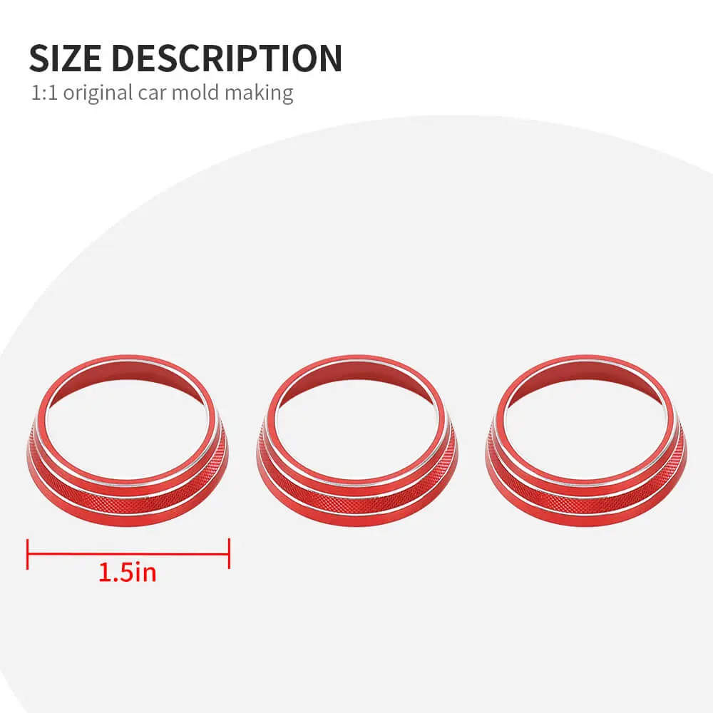 For 2017-2020 Jeep Compass Air Condition Knob Cover Ring Trim - Image 8