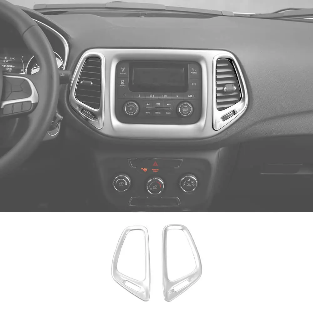 For 2017-2020 Jeep Compass Middle Console Air Outlet Vent Trim – Interior AC Cover - Image 11