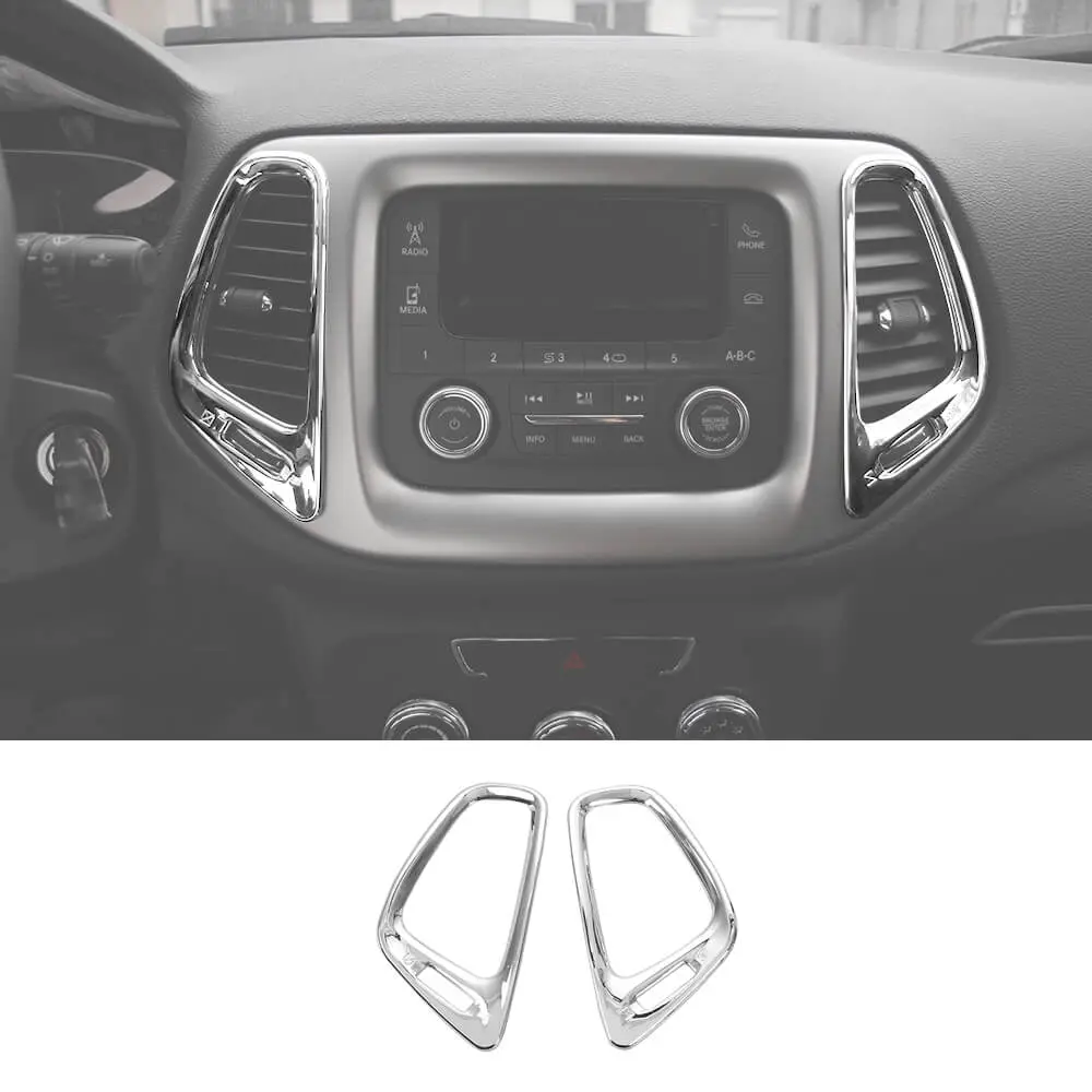 For 2017-2020 Jeep Compass Middle Console Air Outlet Vent Trim – Interior AC Cover - Image 13