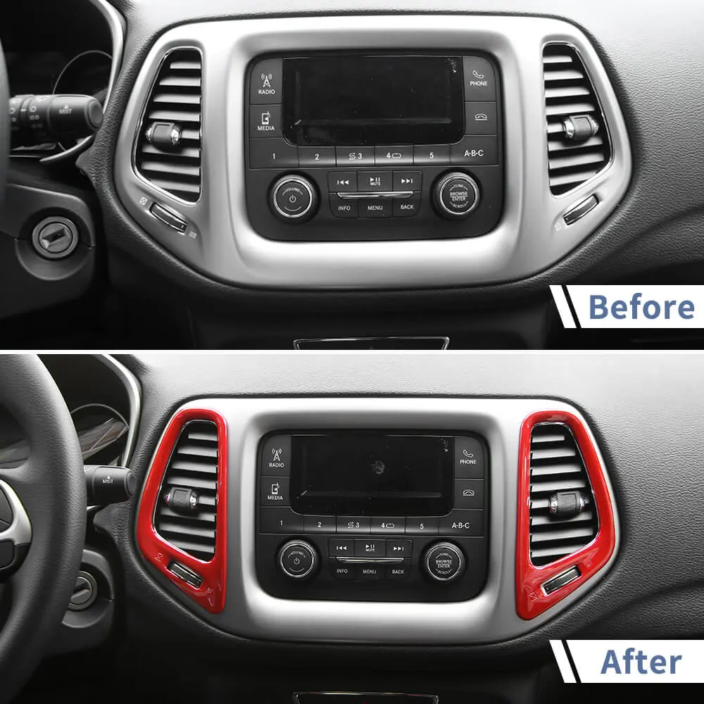 For 2017-2020 Jeep Compass Middle Console Air Outlet Vent Trim – Interior AC Cover - Image 2