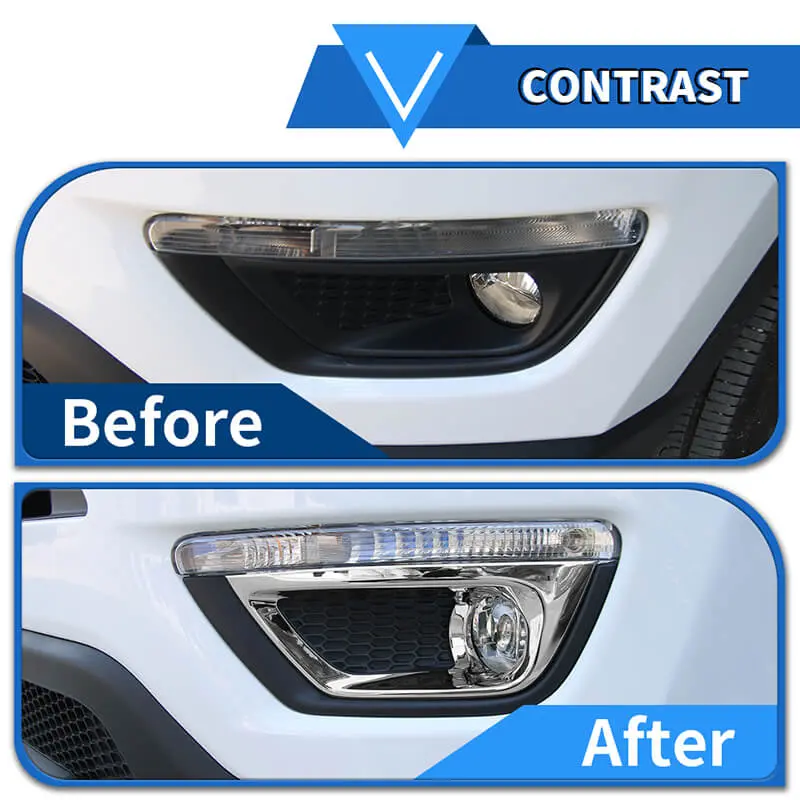 For 2017-2020 Jeep Compass Chrome Front Fog Light Lamp Cover Trim (2 pcs) - Image 2