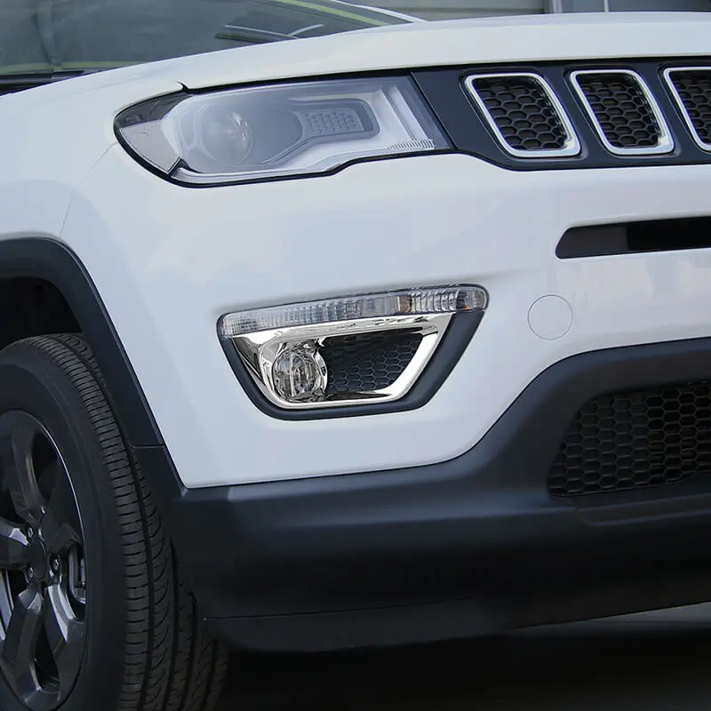 For 2017-2020 Jeep Compass Chrome Front Fog Light Lamp Cover Trim (2 pcs) - Image 3
