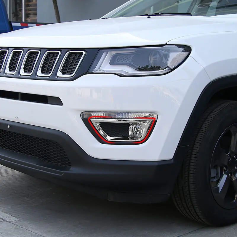 For 2017-2020 Jeep Compass Chrome Front Fog Light Lamp Cover Trim (2 pcs) - Image 4